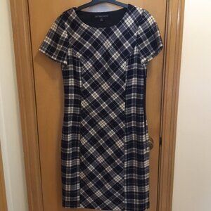 Blue/Cream Flannel Fabric Dress